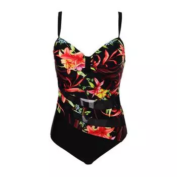 Andzhelika Плюс Размер Купальники Женский Цельный Купальник Сетчатый Цветочный Лоскутный Боди Купальный Костюм