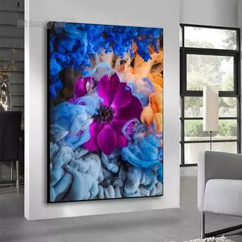 Анемон подводный холст, живопись, современные цветы, художественные постеры, настенные художественные принты, картины для современной гостиной, украшение, живопись 20x30cm no frame яркий орхидеи