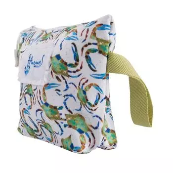 AnemosS Crab Patterned Makeup Case, Denim and Polyester, 20x15 cm, Women Bag