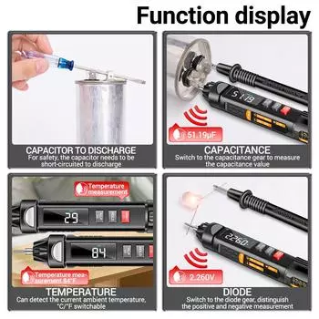 ANENG A3009 Мини-мультиметр с голосовой трансляцией, 6000 отсчетов, Вольтметр VA, обратный ЖК-дисплей