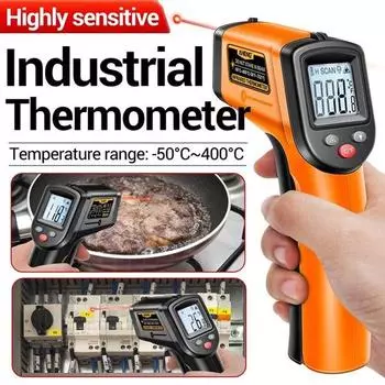 ANENG Бесконтактный цифровой инфракрасный лазерный термометр Бытовая кухня 400 Макс. Промышленный измеритель температуры Электронные термометры Измерительные инструменты