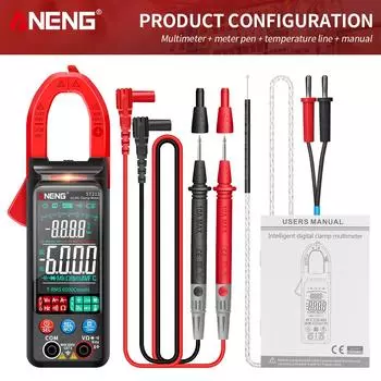 ANENG ST212 цифровые клещи постоянного/переменного тока, 6000 отсчетов, 400 А, мультиметр, большой цветной экран, тестер напряжения, автомобильный Гц, NCV, Ом