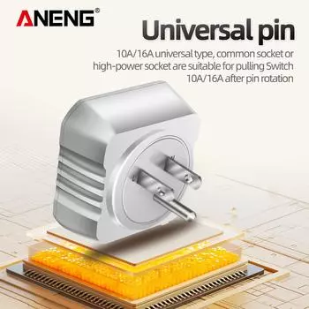 ANENG Тестер розеток Детектор розеток с ЖК-дисплеем напряжения 250 В Проверка розетки