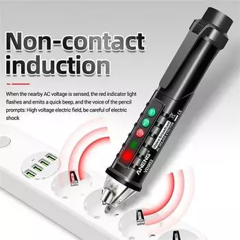 ANENG VD902 умный бесконтактный измеритель напряжения голосового вещания тестер ручка напряжение переменного тока 12-1000 В инфракрасный лазерный электрический датчик инструмент