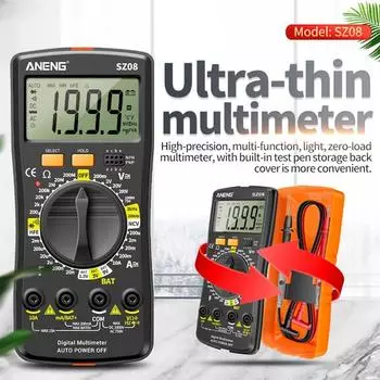 ANENG выдвижной цифровой мультиметр, ручной профессиональный электрический мультиметр, тестер, истинное среднеквадратичное значение, автоматический диапазон постоянного тока переменного тока