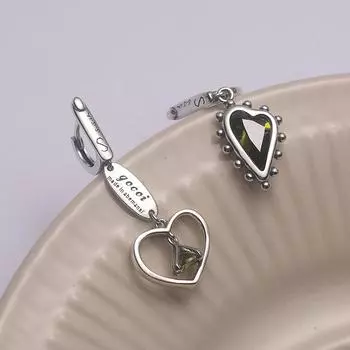 ANENJERY асимметричные серьги с буквами AB в форме сердца для женщин, простой ретро-дизайн, вечерние ювелирные изделия, подарок