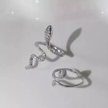 ANENJERY блестящее кольцо со змеей из циркона для женщин, нежное серебряное украшение для вечеринки, оптовая продажа anillos mujer