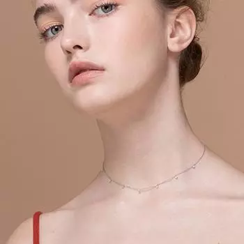 ANENJERY Bling ожерелье с подвеской из нескольких цирконов для женщин, простое темпераментное колье, корейские нишевые аксессуары серебряный