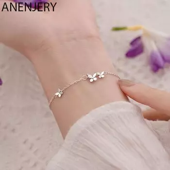 ANENJERY браслет-бабочка для женщин, милый браслет с кубическим цирконом Chian, летние украшения, новинка 2022 года