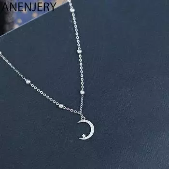 ANENJERY браслеты со звездами и луной, подвесные браслеты для женщин, свадебные украшения, аксессуары, изысканный подарок 16cm add 4cm