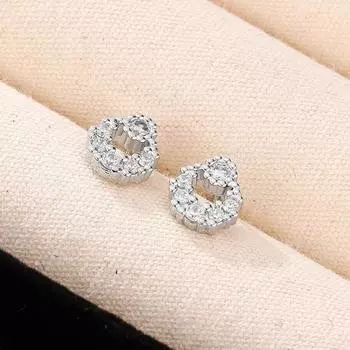 ANENJERY Циркон геометрические круглые серьги-капли для женщин изысканные легкие роскошные простые элегантные маленькие уникальные новые серьги ювелирные подарки белый