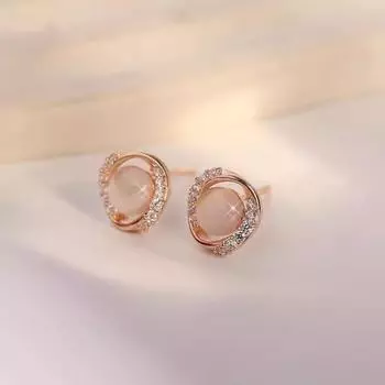 ANENJERY Цирконовые геометрические витые серьги для женщин Модные высококачественные темпераментные Изысканные универсальные простые серьги-клипсы Ювелирные изделия Подарки белый