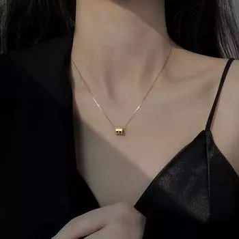 Anenjery классическое универсальное геометрическое ожерелье с тонкой талией для женщин, летняя изысканная цепочка на ключицу, ювелирный подарок золотой