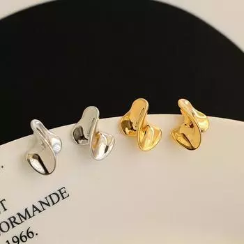 Anenjery нежные универсальные витые легкие роскошные летние серьги-гвоздики нишевые трендовые серьги золотой