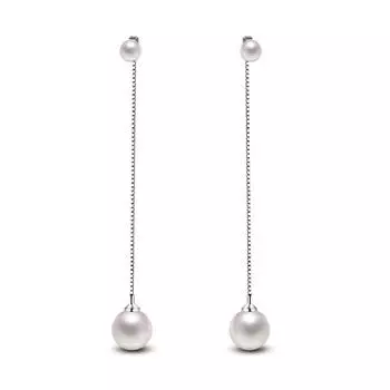 ANENJERY Европейские и американские универсальные серьги-линии, женские серьги с бриллиантами и жемчугом Шамбала, преувеличенные длинные серьги с кисточками серебряный