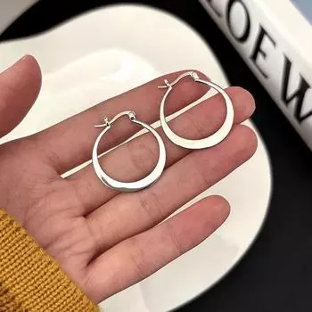 ANENJERY Geometric Frosted Flat Large Circle Hoop Earrings Women s Unique Simple Versatile Temperament Party Jewelry Gifts белый