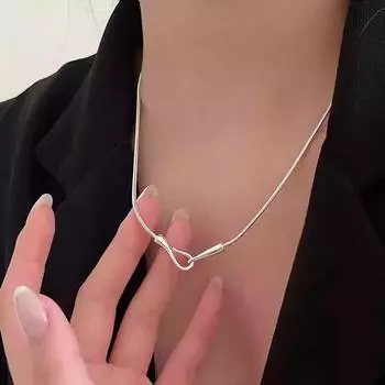 Anenjery геометрическая пряжка-крючок из змеиной кости цепочка ожерелье уникальный универсальный высококачественный хип-хоп свитер цепочка ювелирное изделие подарок белый