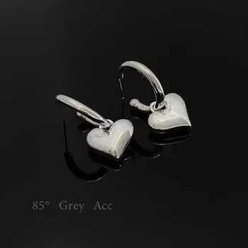 ANENJERY Геометрические гладкие серьги-кольца в форме сердца для женщин, элегантные персонализированные серьги в стиле ретро, ювелирные подарки белый