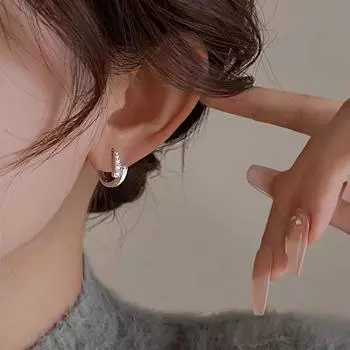 ANENJERY Геометрические крестообразные серьги из циркония для женщин Простые легкие роскошные темпераментные классические серьги ювелирные подарки белый