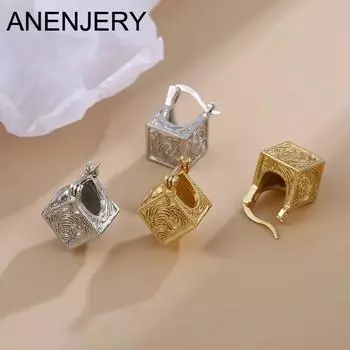 ANENJERY геометрические квадратные серьги-кольца для женщин и девочек, креативный дизайн, ретро темперамент, 2023, новые трендовые серьги, ювелирные изделия