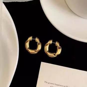 ANENJERY Геометрические Нерегулярные Серьги-кольца Цепи Женский Темперамент Универсальные Простые Уникальные Украшения Для Вечеринок Подарки золотой