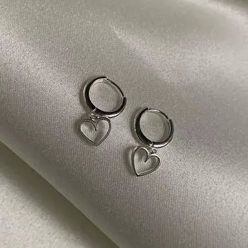 ANENJERY Геометрические полые серьги-кольца в форме сердца, женская мода, универсальные, простые, милые серьги, ювелирные изделия, подарки белый