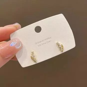 ANENJERY Геометрические серьги из циркония и пшеницы для женщин, модные, изысканные, ретро, высокого класса, простые, универсальные, новые серьги, ювелирные подарки белый