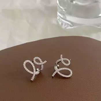 ANENJERY Геометрические серьги-кресты из циркония для женщин, темпераментные, милые, модные, простые, высокого класса, изысканные серьги, ювелирные подарки белый