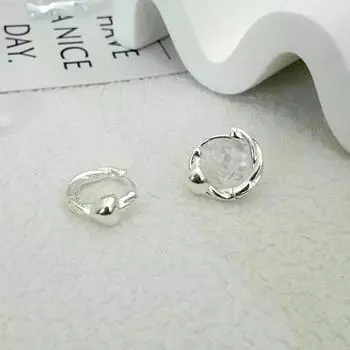 ANENJERY Геометрические трехмерные серьги-кольца в форме сердца для женщин, модные, нишевые, легкие, роскошные, высокого класса, персонализированные, новые серьги, ювелирные подарки белый