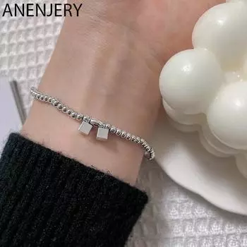 ANENJERY геометрический квадратный браслет-куб ручной работы из эластичной веревки для женщин и мужчин, повседневные украшения