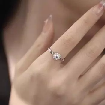 ANENJERY Геометрическое квадратное циркониевое кольцо для женщин, легкое роскошное универсальное кольцо, ювелирный подарок белый