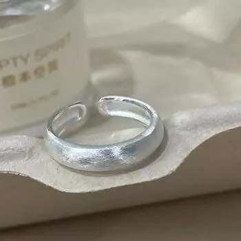 ANENJERY Геометрическое матовое открытое кольцо для женщин, простое, маленькое, высококачественное, изысканное, универсальное, легкое, роскошное, персонализированное, регулируемое кольцо, ювелирный подарок белый
