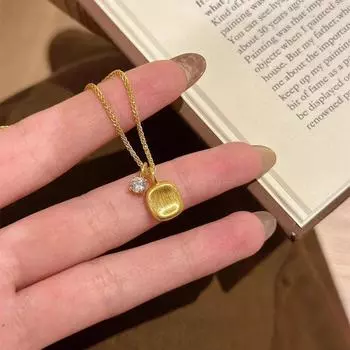 ANENJERY Геометрическое ожерелье с подвеской в виде капли воды из циркония, квадратное, для женщин, универсальное, роскошное, уникальное, на цепочку свитера, на ключицу, ювелирное изделие в подарок золотой