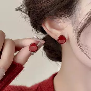 ANENJERY Гладкие геометрические круглые серьги для женщин в стиле ретро, уникальные роскошные серьги высокого класса, осенне-зимние, ювелирные подарки золотой