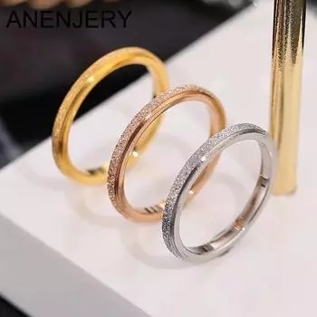 ANENJERY глазурь тонкое штабелируемое кольцо простой стиль кольцо на палец простые кольца в стиле панк свадебная вечеринка ювелирные аксессуары для женщин и девочек серебряный