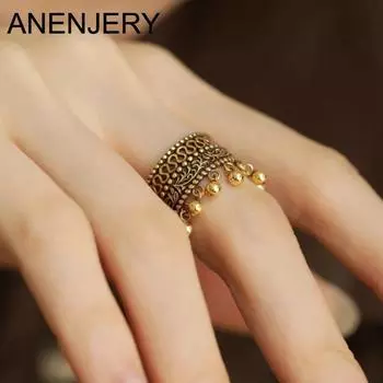 ANENJERY Heavy Industry круглые бусины с кисточками, кружевные полые кольца для женщин и мужчин, кольцо в стиле хип-хоп, вечерние ювелирные изделия, подарки