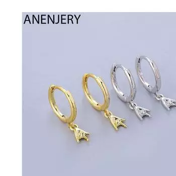 ANENJERY I Love You жест кулон серьги-кольца для женщин Простая креативная новинка аксессуары для свиданий для девочек серебряный