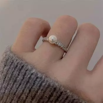 ANENJERY изысканные кольца с жемчугом из початка пшеницы для женщин, милые модные легкие роскошные кольца на палец, вечерние, повседневные ювелирные аксессуары