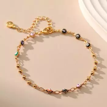 ANENJERY каплевидная глазурь разноцветные бусины с глазами и кристаллами браслет для женщин винтажная нишевая цепочка вечерние ювелирные изделия подарки на день рождения