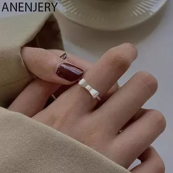ANENJERY Кольца-бабочки для женщин, регулируемое кольцо на палец, милые модные украшения для девочек, подарок S-R1181 Resizable серебряный