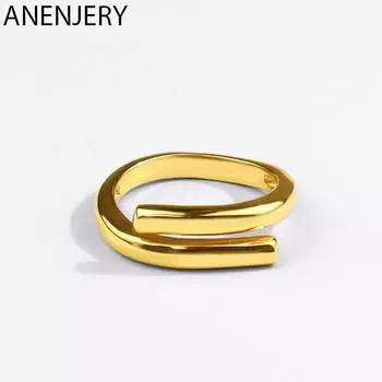 ANENJERY кольцо на палец для женщин и мужчин, регулируемое геометрическое кольцо в стиле хип-хоп, ювелирные изделия, подарки для девочек Resizable