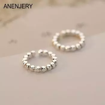 ANENJERY кольцо с геометрическими бусинами для женщин, простое цветное регулируемое кольцо на указательный палец, bugue femme anel anillos Resizable серебряный