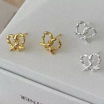 Anenjery крест циркон сердце любовь серьги-гвоздики для женщин модные вечерние свадебные украшения подарки оптовая продажа