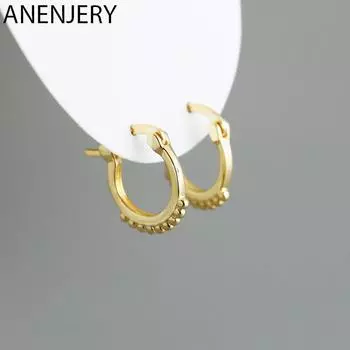 ANENJERY круглые маленькие серьги для женщин и мужчин, простые модные французские дизайнерские украшения с пряжкой для ушей