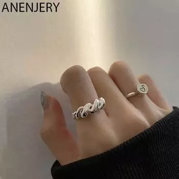 ANENJERY крутящиеся веревочные кольца для женщин и мужчин, круглые открытые кольца, ювелирные изделия, оптовая продажа