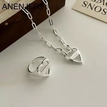 ANENJERY Lucky Love ожерелье комплекты ювелирных украшений для женщин и девочек, свадебные 2024, новый тренд, оптовая продажа ювелирных изделий