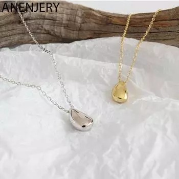 ANENJERY Медь kpop темперамент простой кулон в виде капли воды женское ожерелье-цепочка-колье воротники S-N577 40cm add 5cm золотой