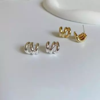 ANENJERY металлические обмотки с буквой C геометрические серьги для женщин простые ретро французские ювелирные изделия подарок