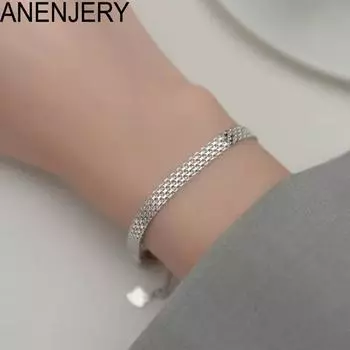 ANENJERY Многослойный кружевной плетеный браслет-цепочка для женщин и мужчин, модные простые повседневные украшения