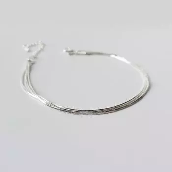 ANENJERY Многослойный браслет-цепочка из змеиной кости для женщин, мода, простота, темперамент, универсальные аксессуары, ювелирные изделия, подарки белый